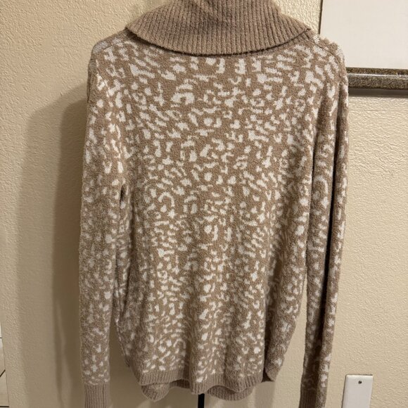 Rachel Zoe Leopard Print Cowl Neck Fuzzy Sweater - Picture 2 of 3